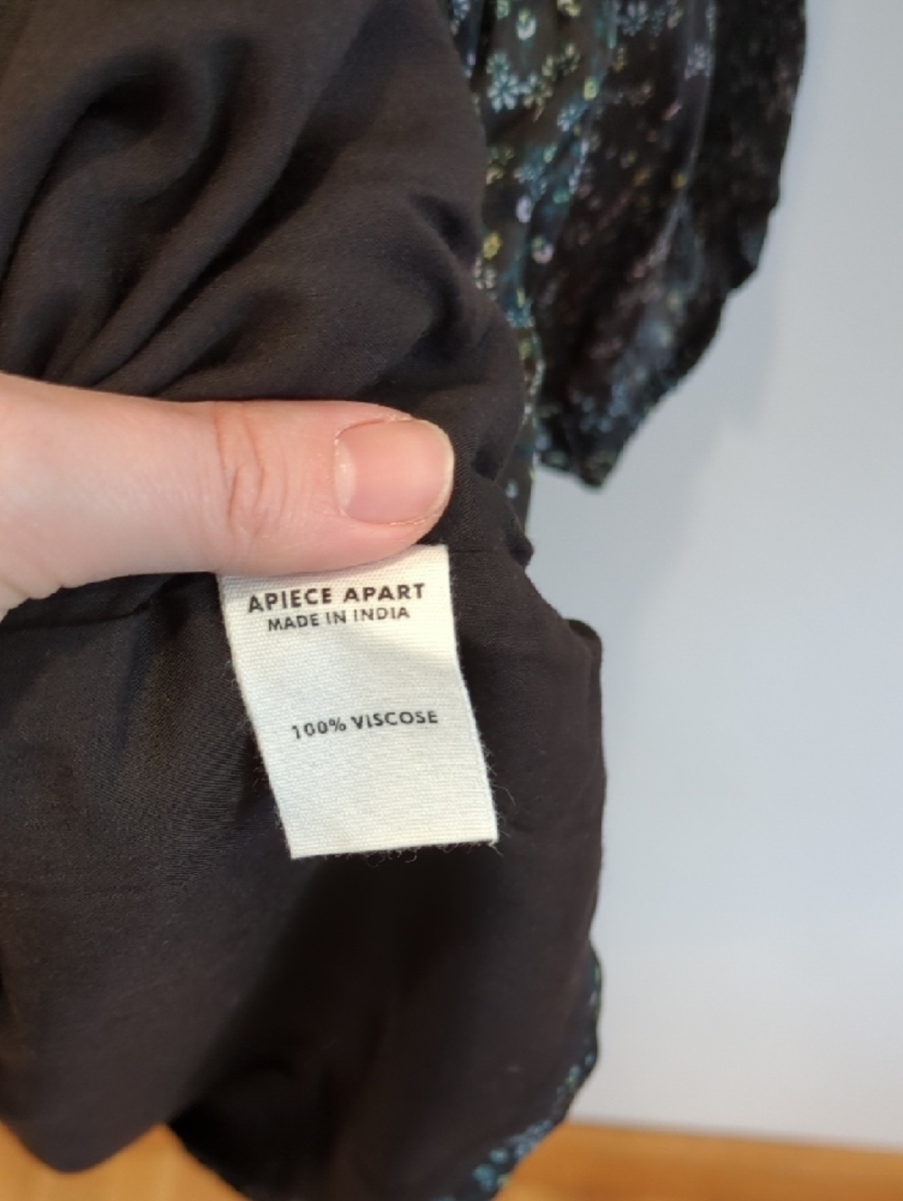 Cottage Prairie Boho Girly Apiece Apart Black Floral Smocked Mini Dress Size 8 - Picture 7 of 9